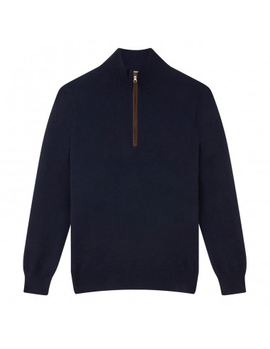 James Purdey 1/4 Zip Fine Knit Navy