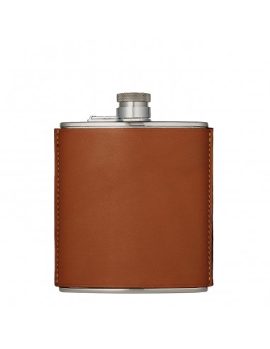 James Purdey 6oz Hand Stitched Leather Flask Tan