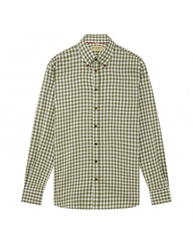 James Purdey Flannel Button Down Collar Shirt with Pocket Green Flannel Check