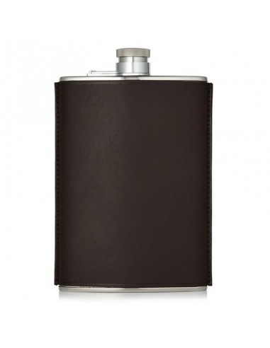 James Purdey Leather Flask 8oz Dark Brown