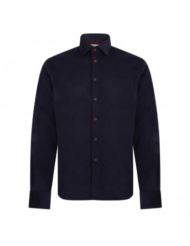 James Purdey Mount Fit Needle Cord Shirt Navy