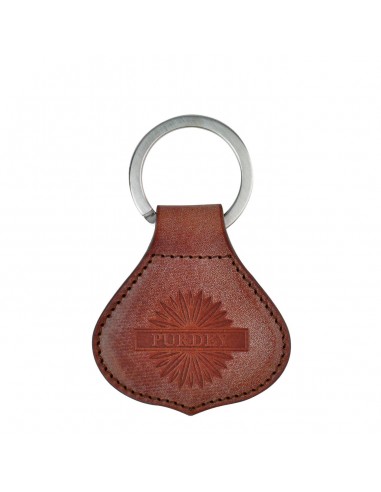 James Purdey Oak Bark Leather Crown Keyring Purdey Havana