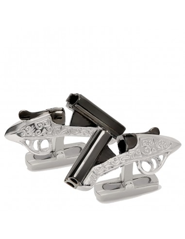 James Purdey Silver Side By Side Engraved 1 And 2 Cufflinks Silver