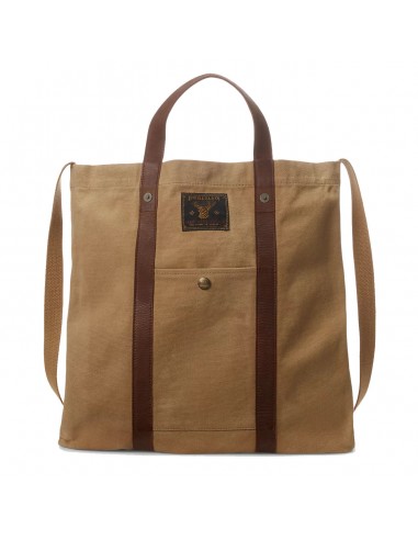 RRL by Ralph Lauren Leather-Trim Canvas Tote Khaki/Brown