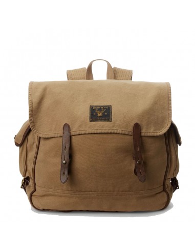 RRL by Ralph Lauren Leather-Trim Canvas Backpack Khaki/Brown