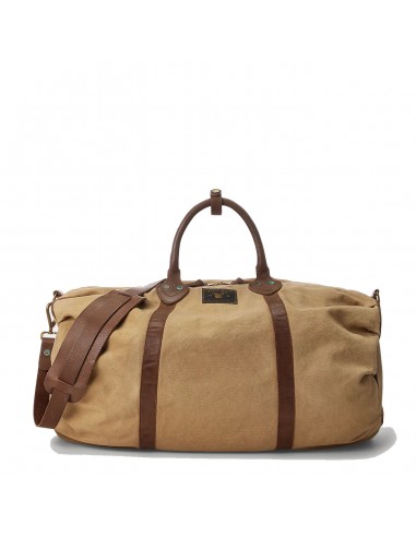 RRL by Ralph Lauren Leather-Trim Canvas Duffel Khaki/Brown