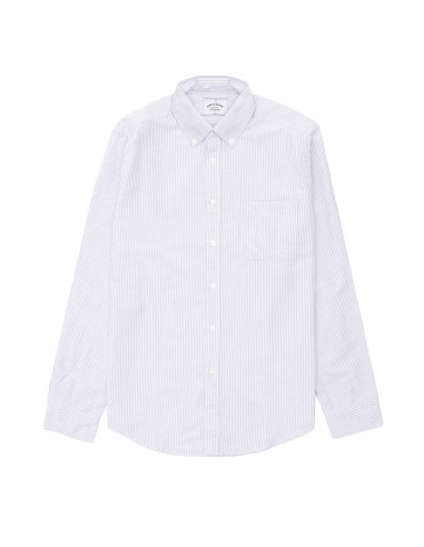 Portuguese Flannel L/S Oxford Button Down Belavista Shirt Stripe Lavanda