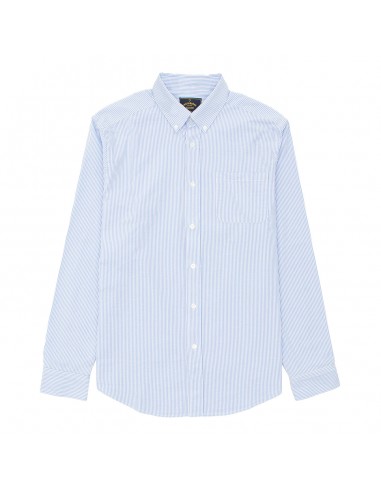 Portuguese Flannel L/S Seersucker Atlantico Shirt Stripe Blue