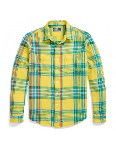 Polo Ralph Lauren Classic Fit Plaid Flannel Workshirt Yellow/Green Multi