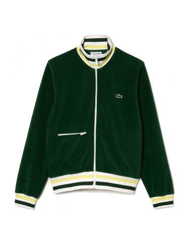 Lacoste Towelling Zip Through Jacket Green