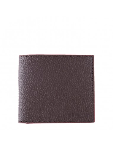 Barbour Grain Leather Billfold Wallet Dark Brown