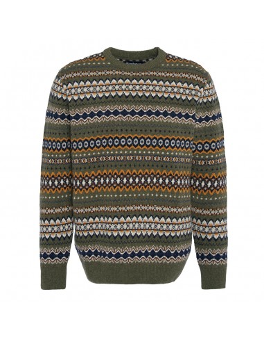 Barbour Case Fair Isle Jumper Willow Green