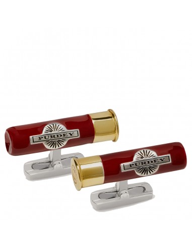 Purdey Silver And Enamel Gold Plated Red Shell Cufflinks Silver