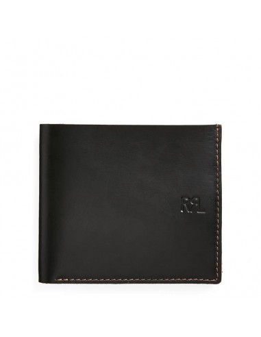 RRL by Ralph Lauren Billfold Wallet Tumbled Leather Black over Brown