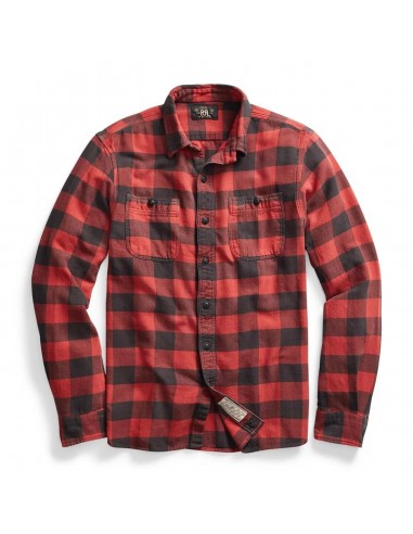 RRL by Ralph Lauren Farrell Workshirt Twill Plaid L/S Red / Black