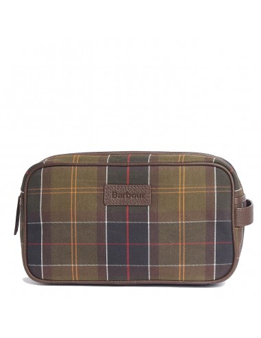 Barbour Tartan & Leather Wash Bag Classic Tartan