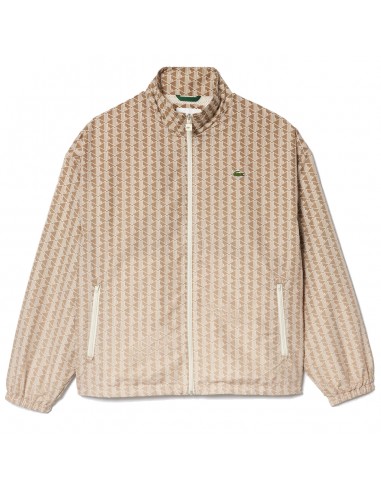 Lacoste Monogram Print Ombre Effect Sportsuit Jacket Brown / Beige / White