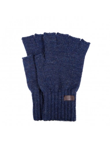 Barbour Fingerless Wool Gloves Navy