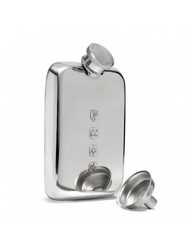 Purdey Shirt Flask with Funnel 1.5oz Silver