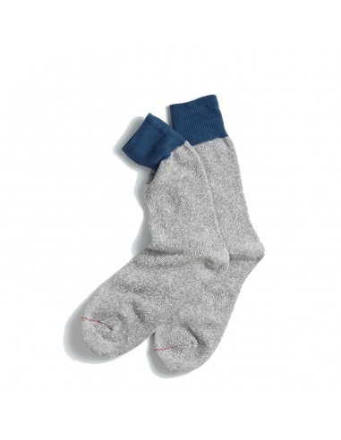 Rototo Double Face Crew Sock Blue / Gray