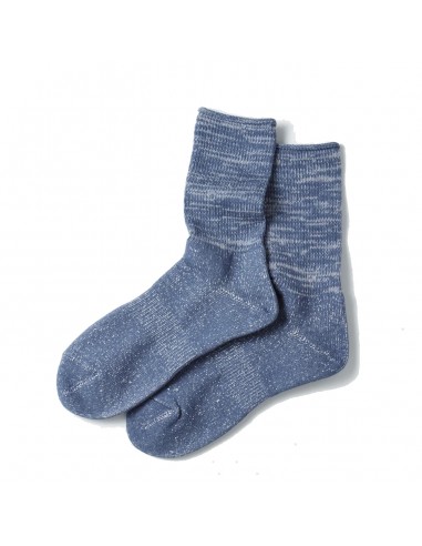 Rototo Washi Pile Crew Sock Slate Blue