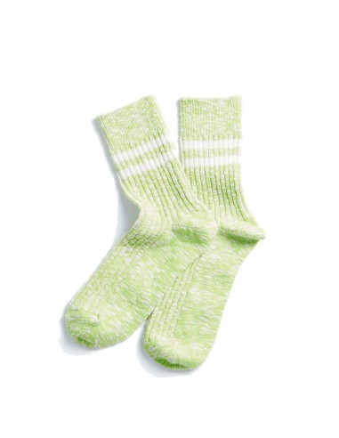 Rototo Two Stripe Slub Sock Lime