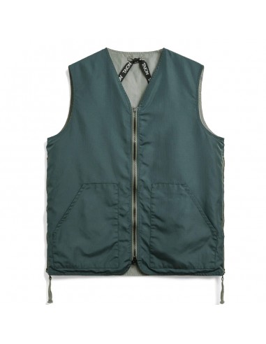 Taion Military Reversible V Neck Vest Dark Sage Green