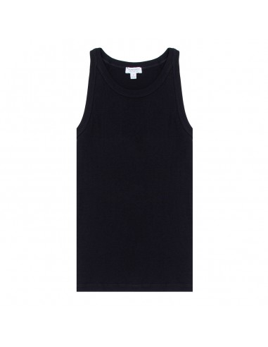 Sunspel Womens Ribbed Tank Top Black