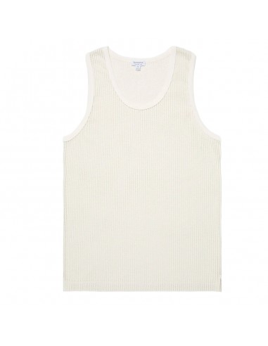 Sunspel Linear Mesh Tank Top Ecru