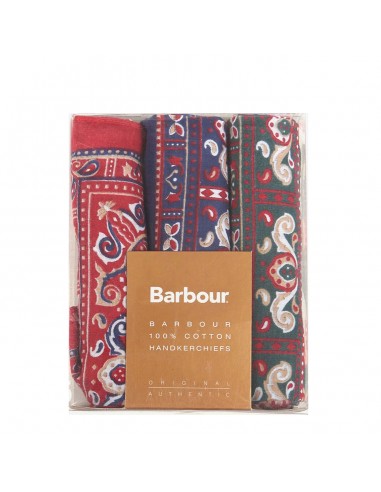 Barbour Paisley Handkerchief Gift Box Set Red/Green/Navy