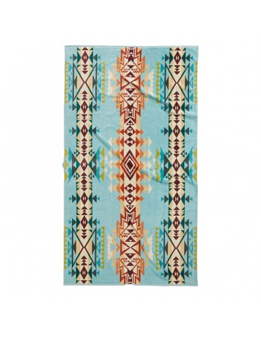 Pendleton Oversized Jacquard Spa Towel Highland Peak Aqua