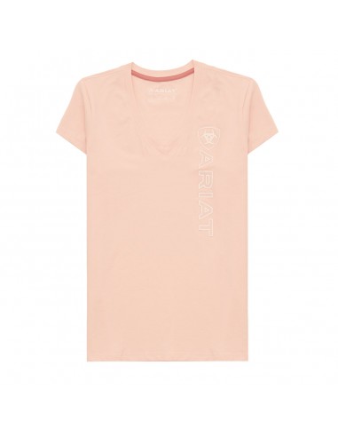 Ariat Womens Vertical Logo V T-Shirt Blushing Rose