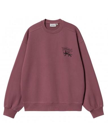 Carhartt WIP Stamp Sweat Dusty Fuchsia / Black Stone Washed