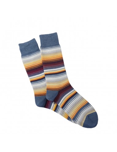 Anonymous Ism Sarape Stripes Crew Socks Indigo - ONE SIZE