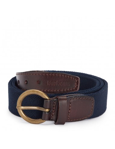 Barbour Leather Webbed Belt Navy