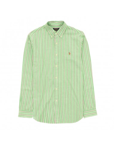 Polo Ralph Lauren Striped Oxford Shirt Green Pink Multi