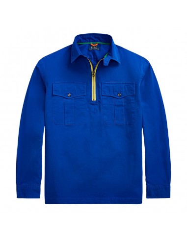 Polo Ralph Lauren Twill Popover Workshirt Blue Saturn