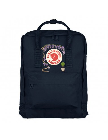 Fjallraven Kanken Classic Embroidered Backpack Navy Wisteria