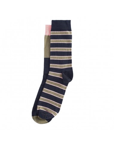 Barbour Colour Block Socks Gift Set Navy / Olive / Pink