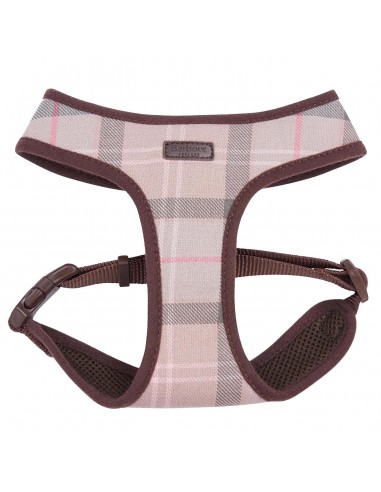 Barbour Tartan Dog Harness Taupe / Pink